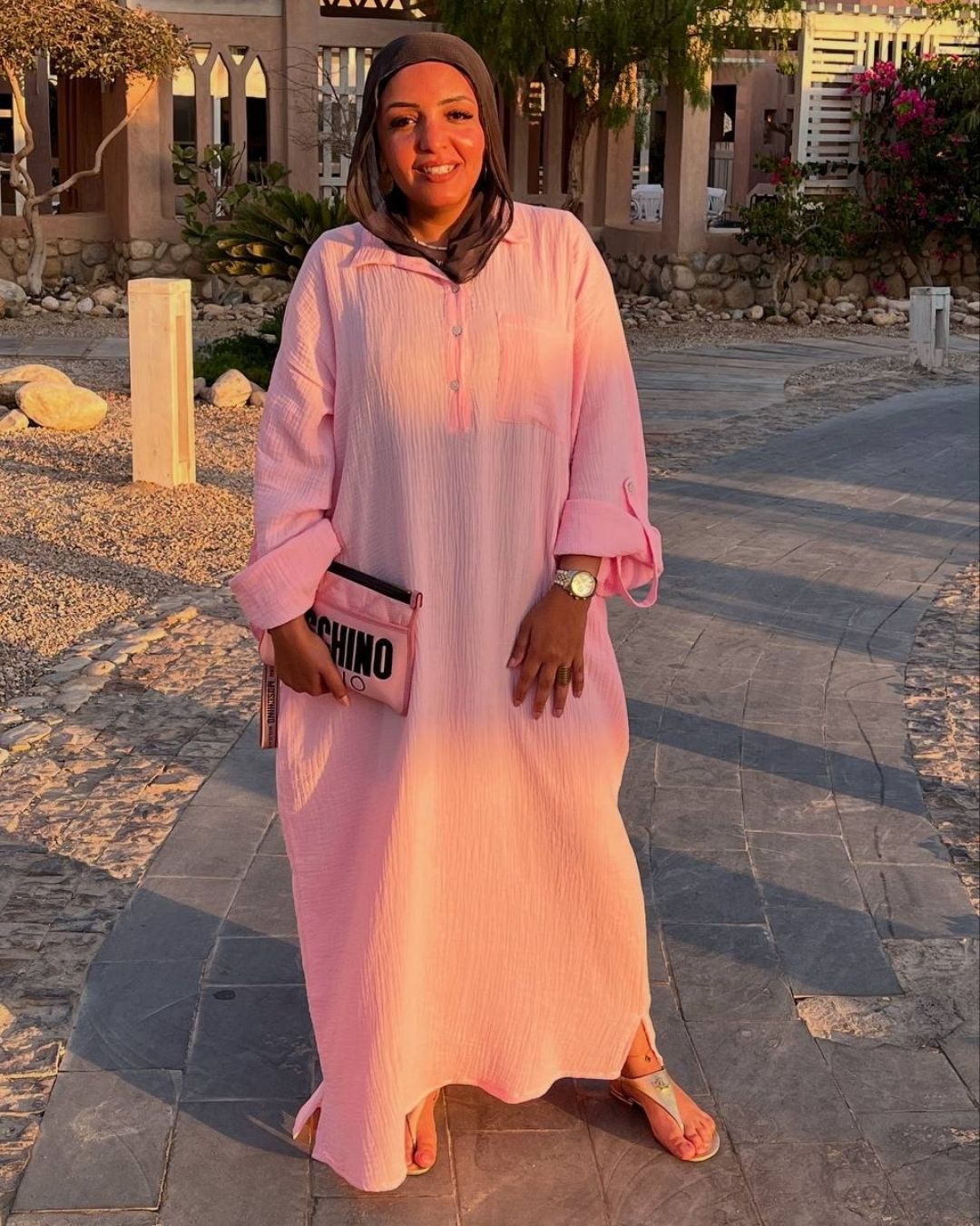 Crinkled shirt Dress