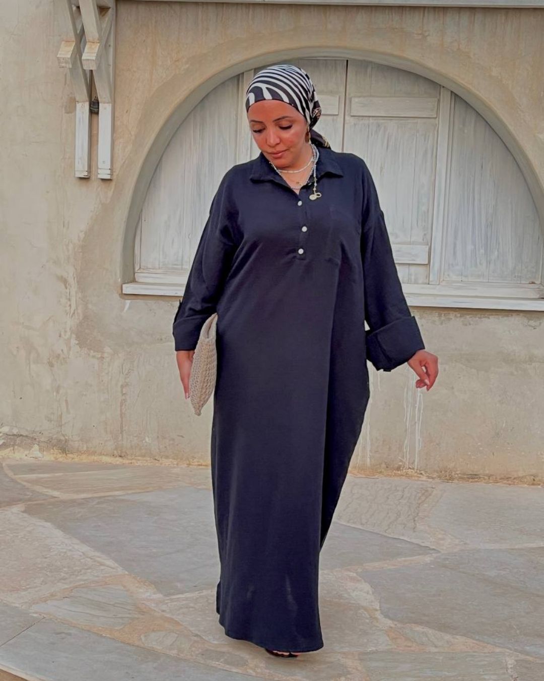 Crinkled shirt Dress