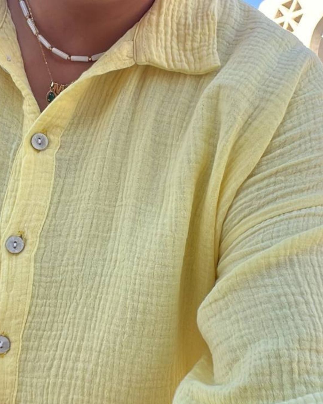 Crinkled shirt Dress