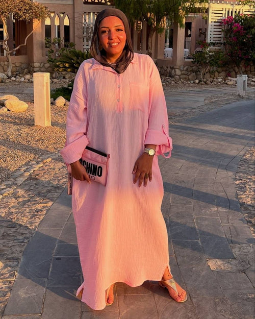 Crinkled shirt Dress