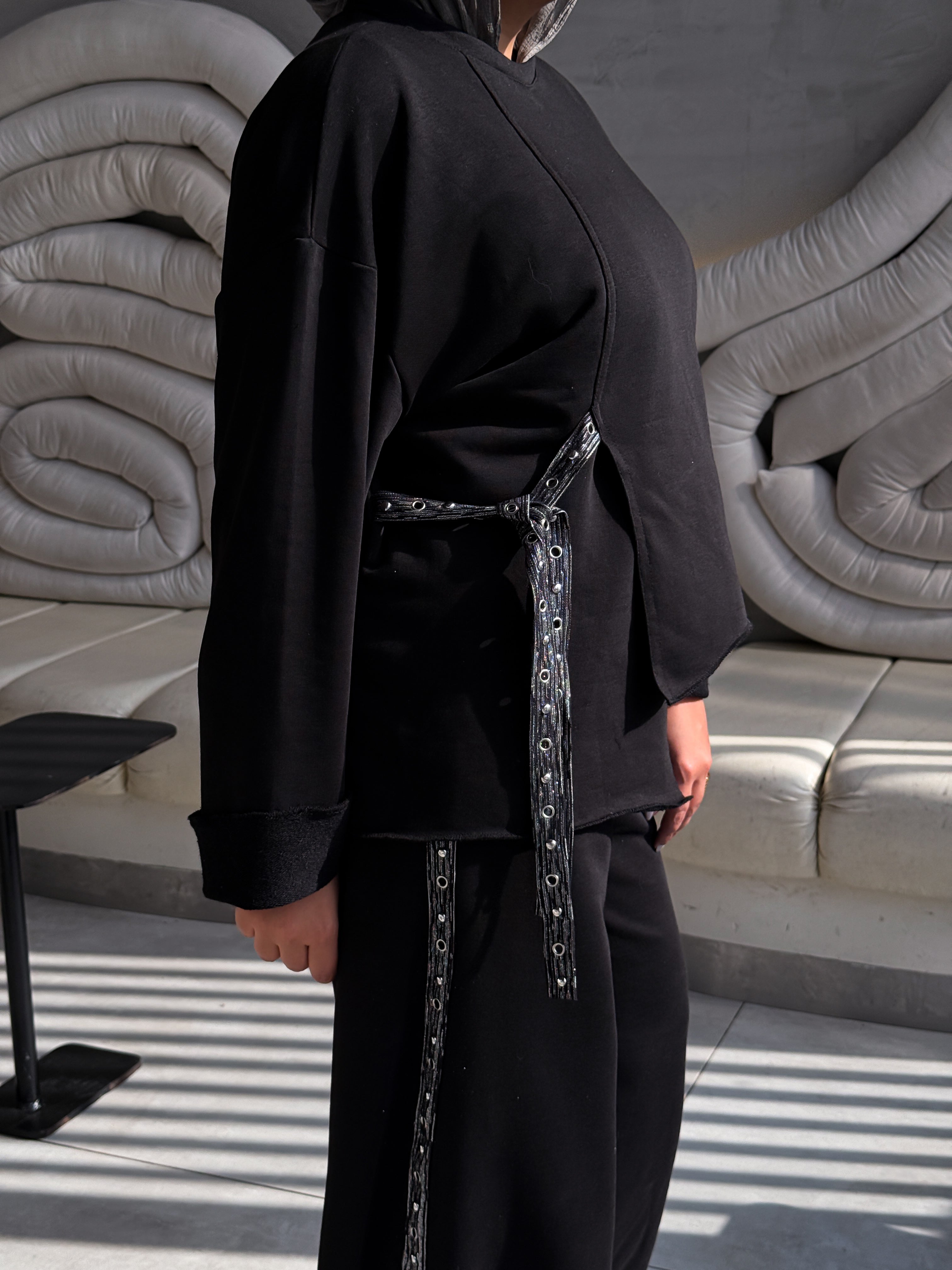 Shiny Ribbon Set | Black Oversized