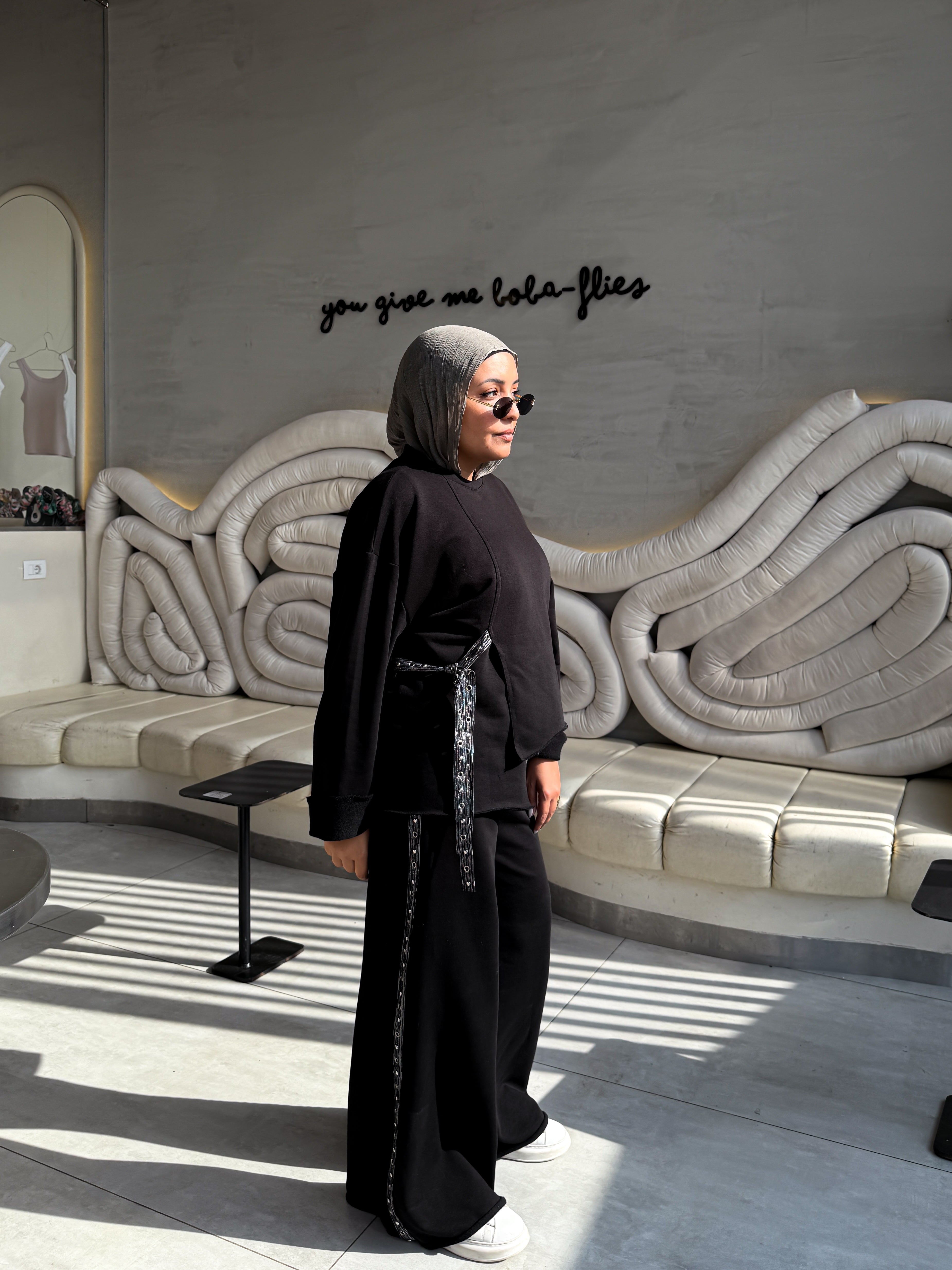 Shiny Ribbon Set | Black Oversized