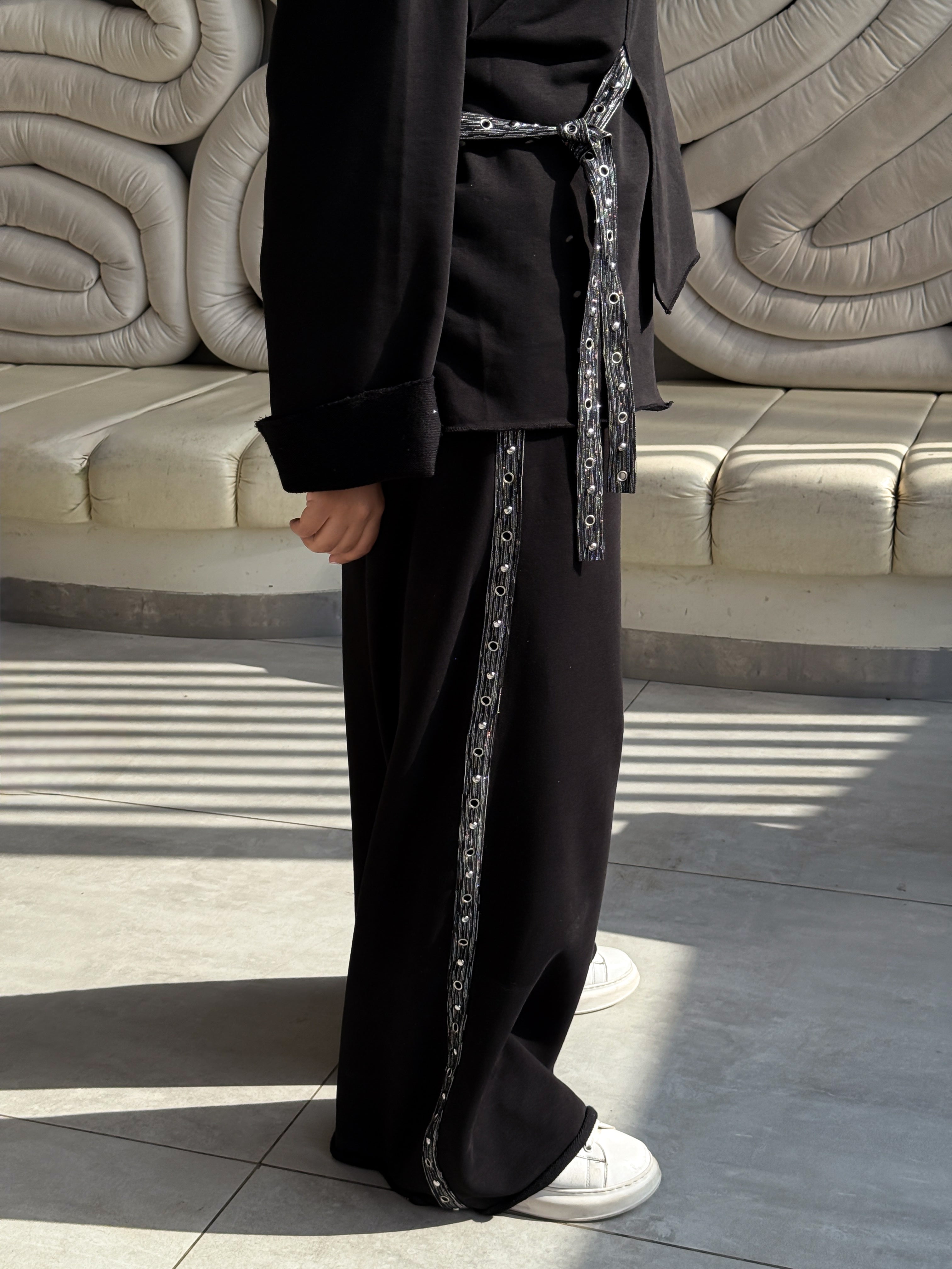 Shiny Ribbon Set | Black Oversized