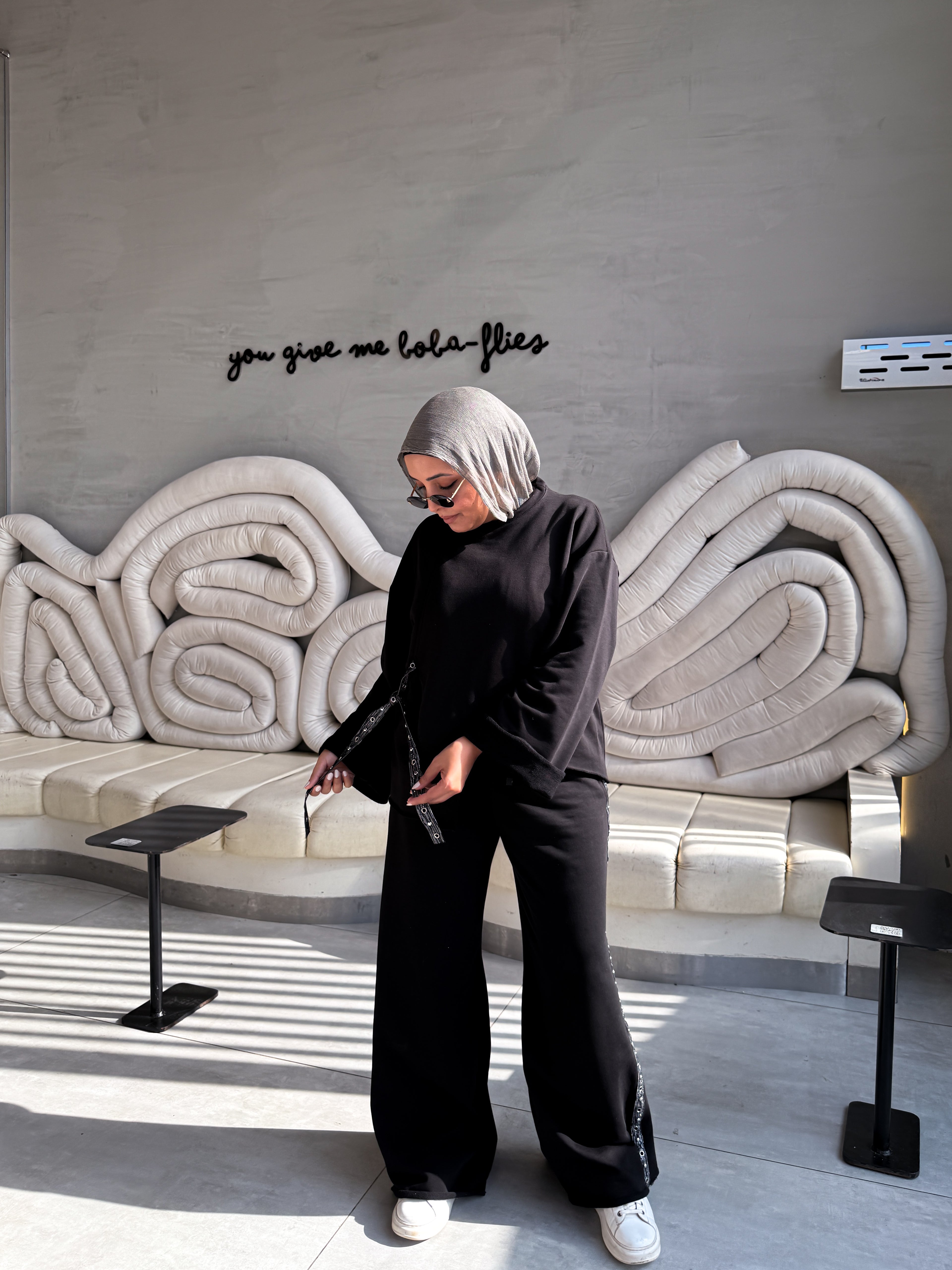 Shiny Ribbon Set | Black Oversized