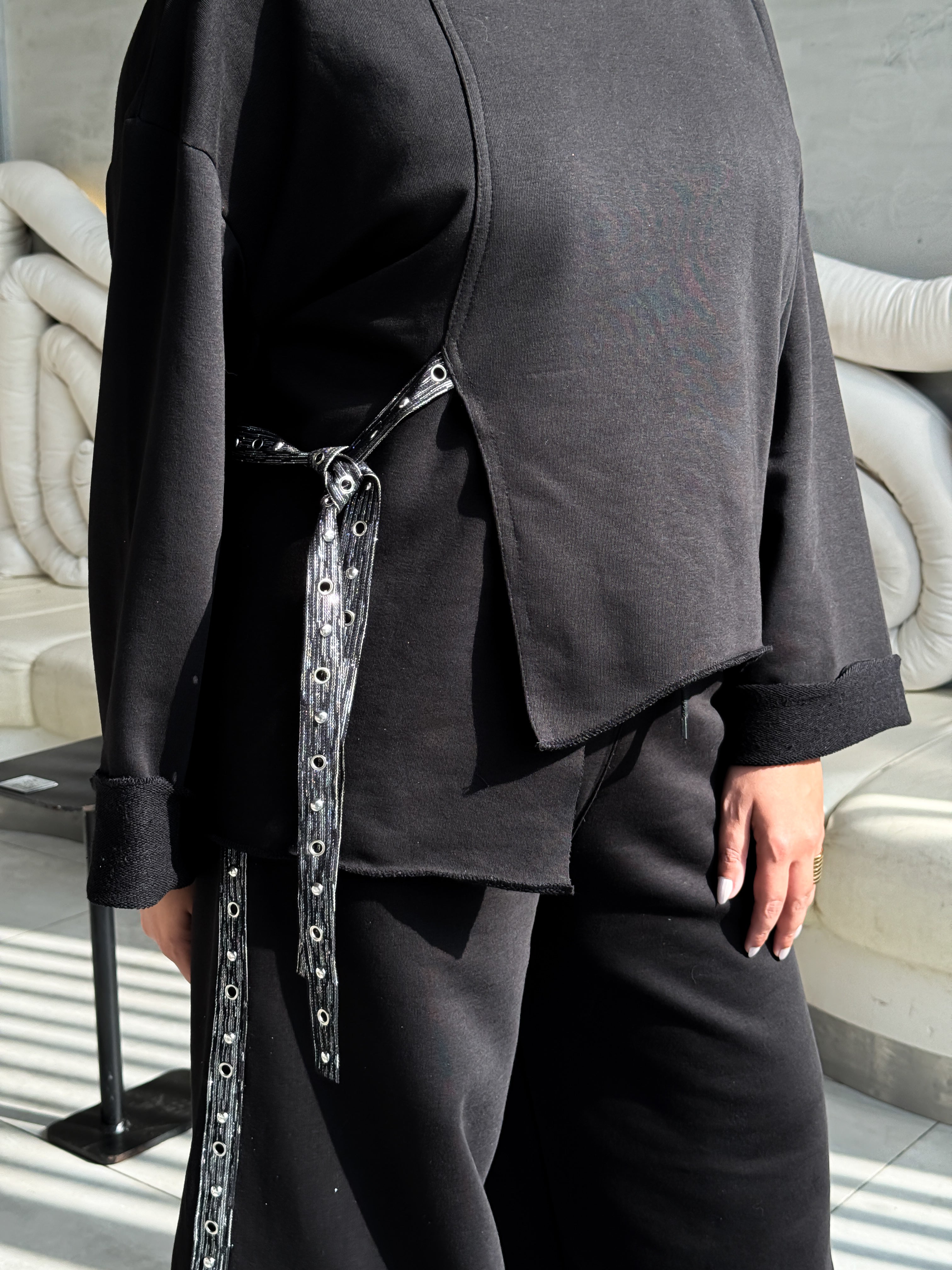 Shiny Ribbon Set | Black Oversized