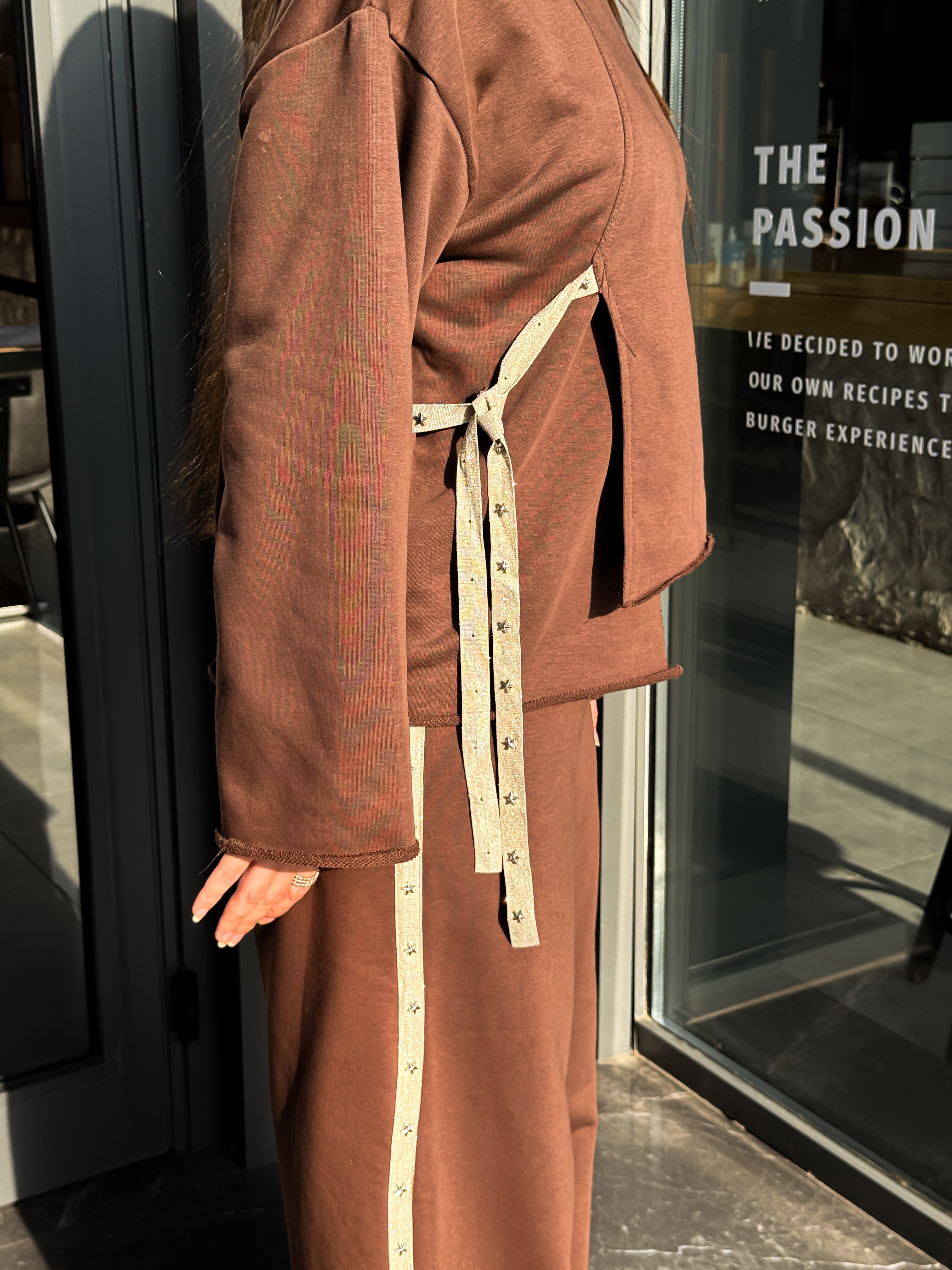 Shiny Ribbon Set | Brown Oversized