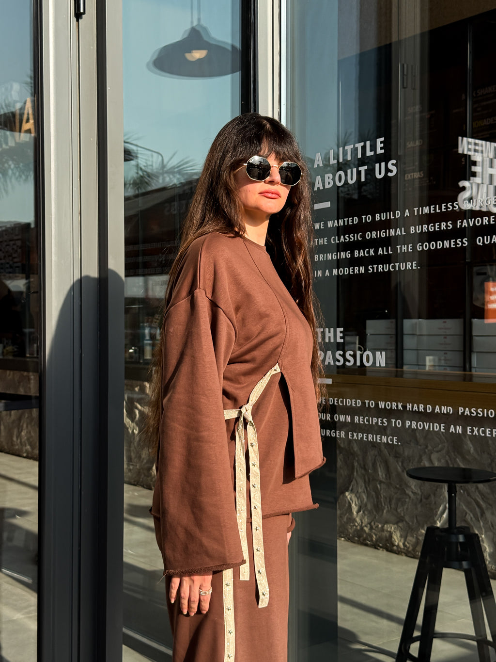 Shiny Ribbon Set | Brown Oversized