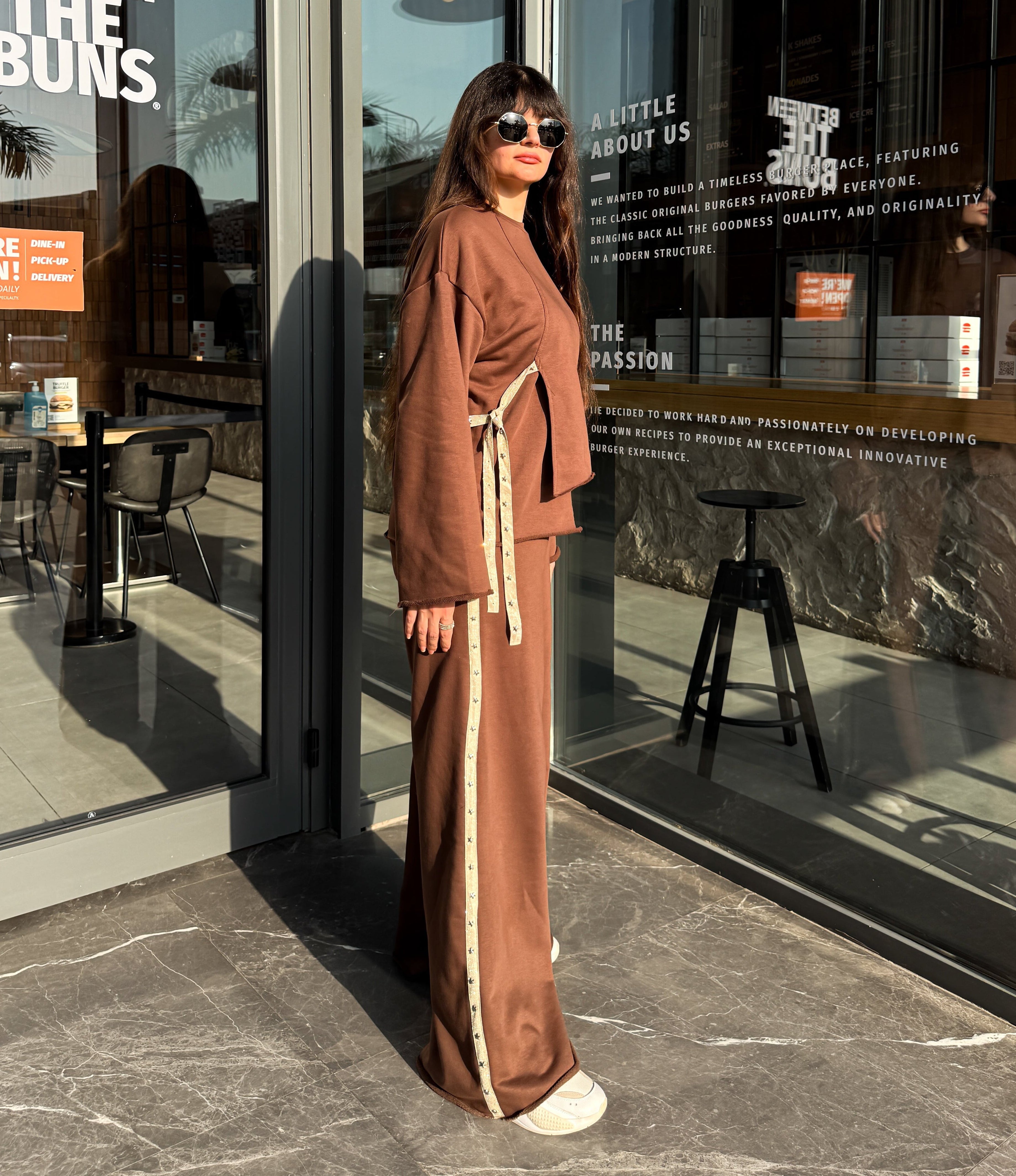 Shiny Ribbon Set | Brown Oversized